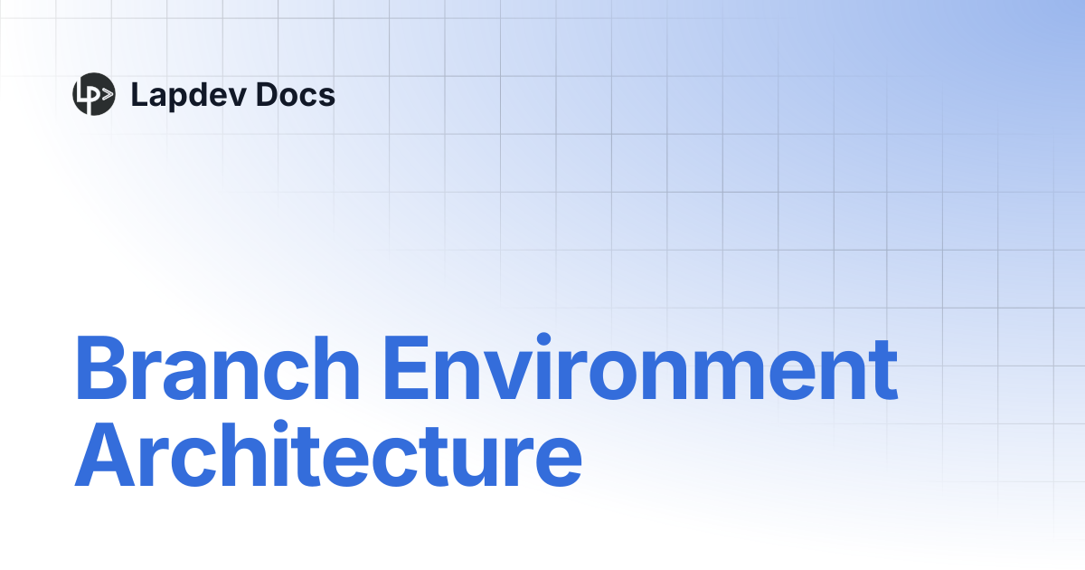 Branch Environment Architecture | Lapdev Docs